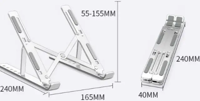 Alt view image 4 of 4 - Aluminum Alloy Notebook Stand Folding Laptop Stand Holder For Macbook Air Pro Adjustable Computer Cooling Bracket