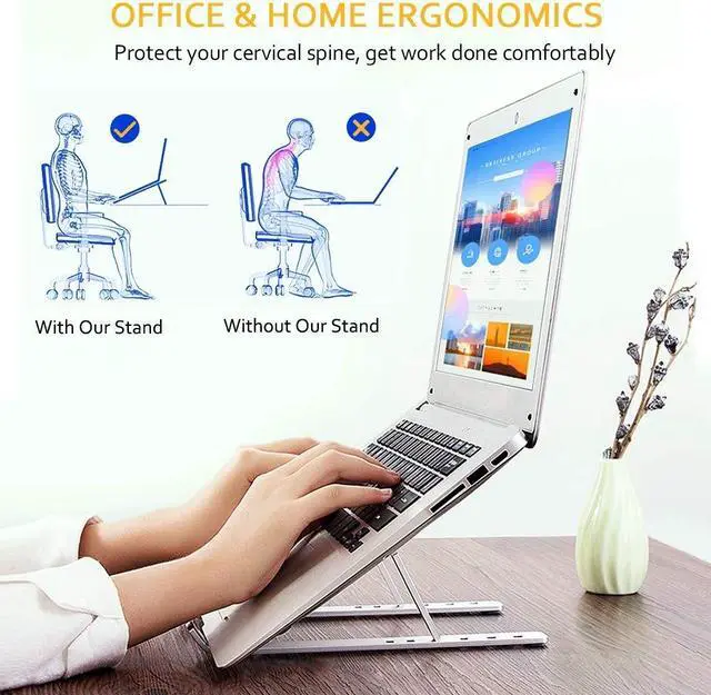 Alt view image 2 of 6 - Laptop Stand for MacBook Pro Notebook Stand Foldable Aluminium Alloy Tablet Stand Bracket Laptop Holder for Notebook