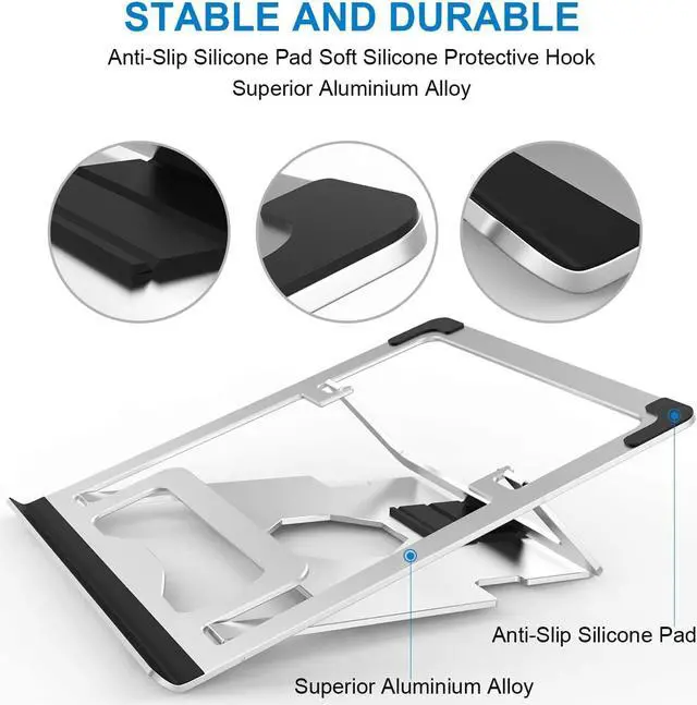 Alt view image 5 of 6 - Non Slip Laptop Stand Holder Desktop Tablets Bracket Ergonomic Notebook Cooling Pad Stand for Computer Book/iPad/PC Accessories