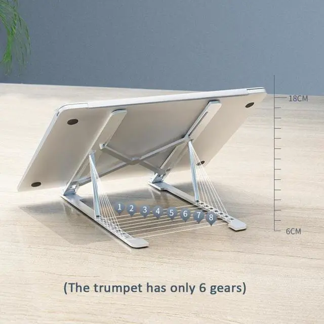 Alt view image 3 of 6 - Portable Laptop Stand for Macbook Notebook Tablet Adjustable Aluminium Alloy Desktop Foldable Laptop Cooling Anti Slip Holder