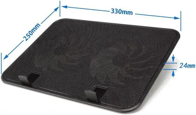 Alt view image 6 of 6 - 14 inch Notebook Cooler 5v Dual Fan USB External Laptop Cooling Pad Slim Stand High Speed Silent Metal Panel Fan