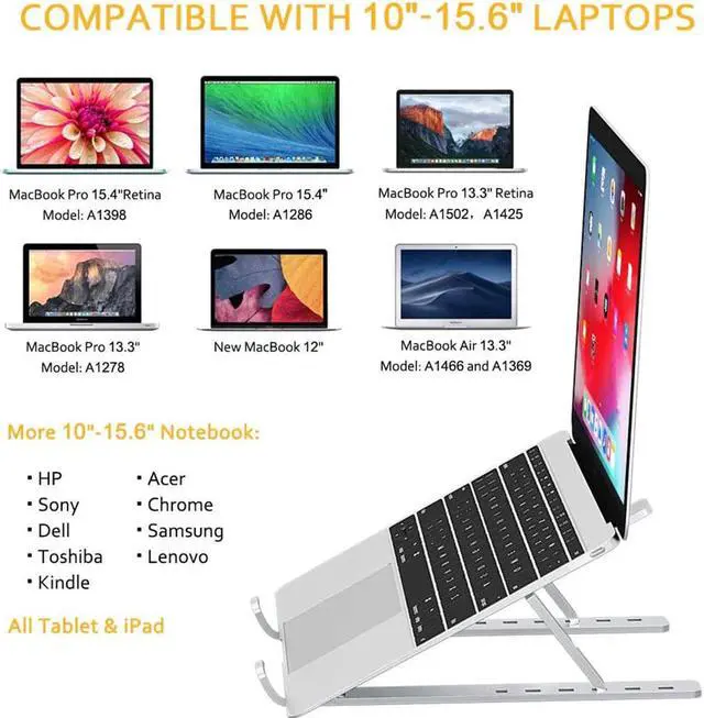 Alt view image 6 of 6 - Laptop Holder Stands For Laptop Cooling Angle Adjustment Portable Stand For Computer Comfortable Height Table For Laptop Rack
