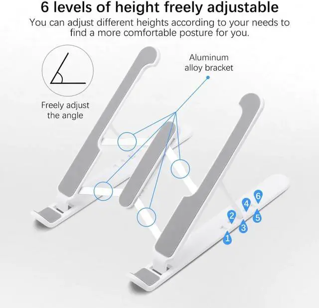 Alt view image 4 of 6 - GOOJODOQ Portable Laptop Holder for MacBook Pro Notebook Foldable Laptop Stand Bracket Laptop Holder for PC Notebook iPad HP