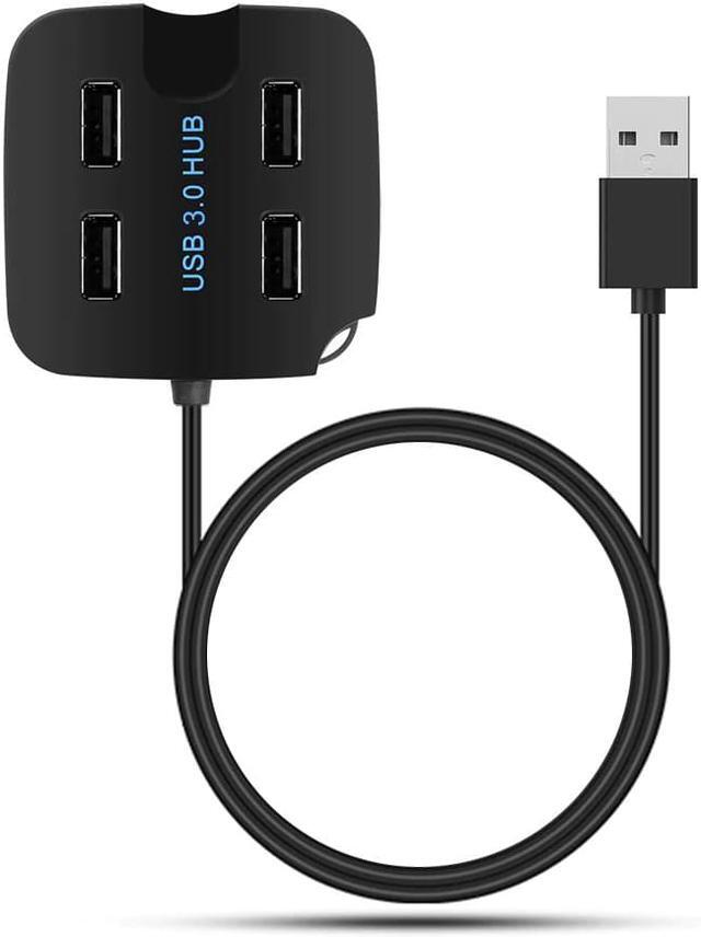 Alt view image 3 of 6 - KEBIDU Mini 4 ports USB3.0 HUB Splitter High Speed HUB USB2.0 for Desktop Laptop with Stand Holder for Phone Tablet PC Black