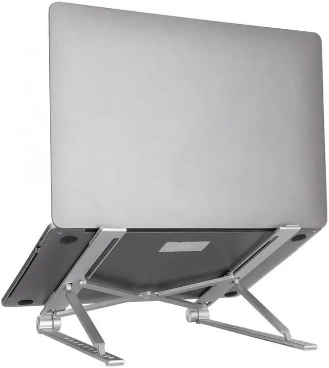 Alt view image 3 of 6 - Aluminum Alloy Portable Laptop Stand Adjustable Notebook Cooling Stand Riser Foldable Laptop Bracket Support Holder