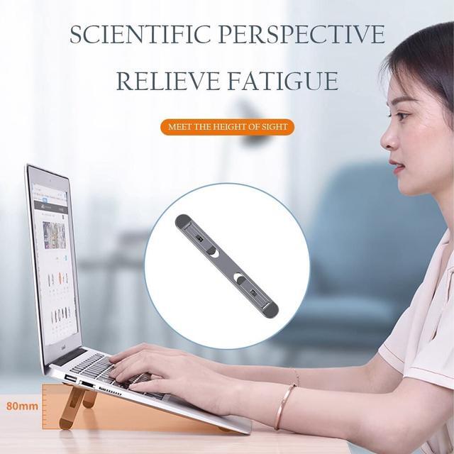 Alt view image 5 of 6 - Aluminum Laptop Stand Suporte Notebook Tablet Accessories Macbook Pro Stand Mini Foldable Laptop Portable Holder Cooling Stand