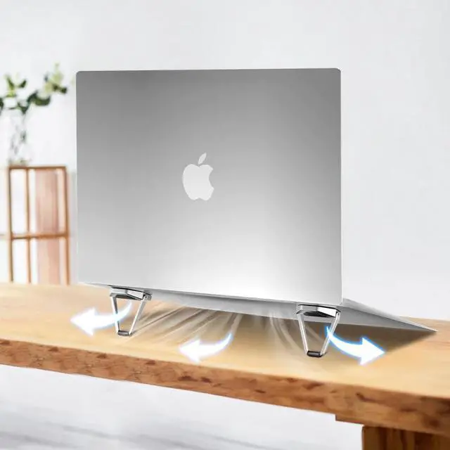 Alt view image 5 of 6 - 2PCS Computer stand laptop stand suitable for Macbook Pro Air DELL accessories metal foldable laptop stand base