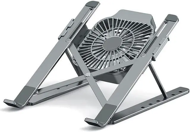 Alt view image 2 of 6 - Portable Laptop Stand With Cooling Fan Foldable Stand Adjustable Aluminum Alloy Notebook Holder For MacBook