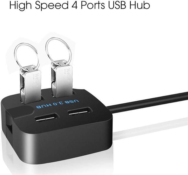 Alt view image 4 of 6 - KEBIDU Mini 4 ports USB3.0 HUB Splitter High Speed HUB USB2.0 for Desktop Laptop with Stand Holder for Phone Tablet PC Black