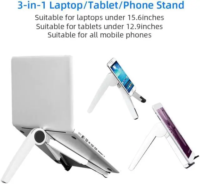 Alt view image 2 of 6 - 3 in 1 Phone Tablet Laptop Stand Adjustable Anti Slip Bracket Desk Holder For iPad Macbook For Samsung Xiaomi