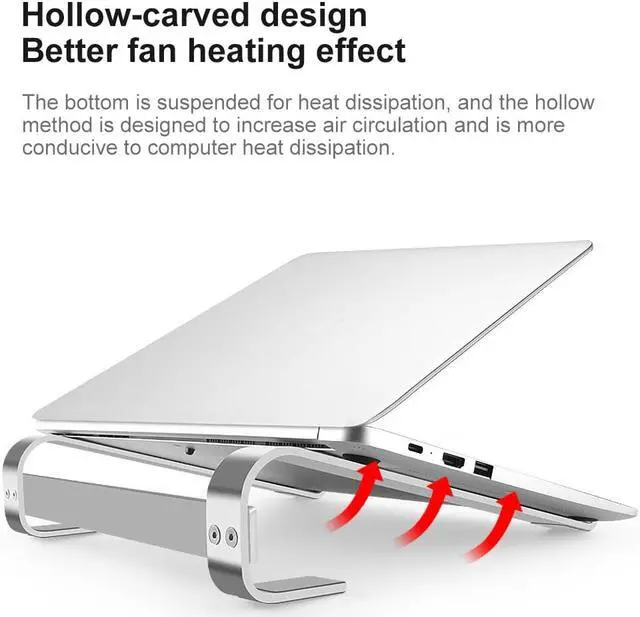 Alt view image 4 of 6 - Aluminum Alloy Laptop Stand Portable Base Notebook Stand Holder For Macbook Air Pro Non slip Computer Cooling Bracket 11 18 inch
