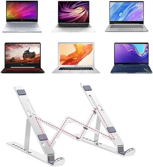 Alt view image 5 of 6 - Foldable Laptop Stand Holder Aluminium Adjustable PC Computer Notebook Tablet Stand Support for Macbook Pro Air