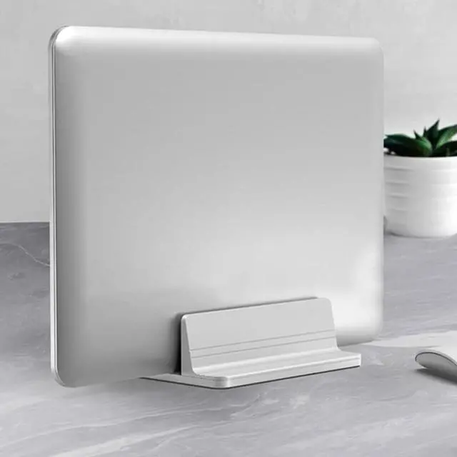 Alt view image 2 of 6 - Vertical Aluminum Alloy Laptop Stand for Air Pro Desktop Stand with Adjustable Base Size for Surface Chromebook Laptop I