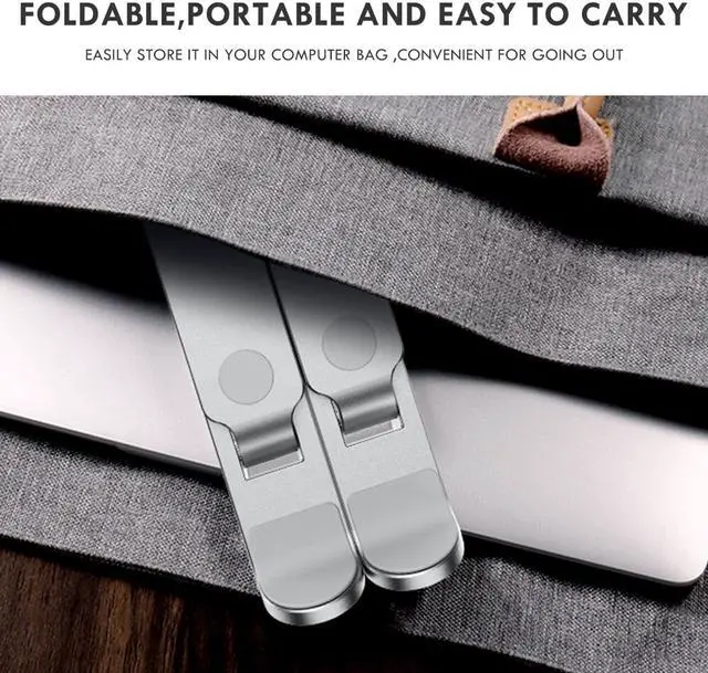 Alt view image 2 of 6 - Adjustable Aluminium Alloy Laptop Stand Laptop Holder for MacBook Pro Notebook Foldable Bracket Notebook Stand sfor PC Notebook