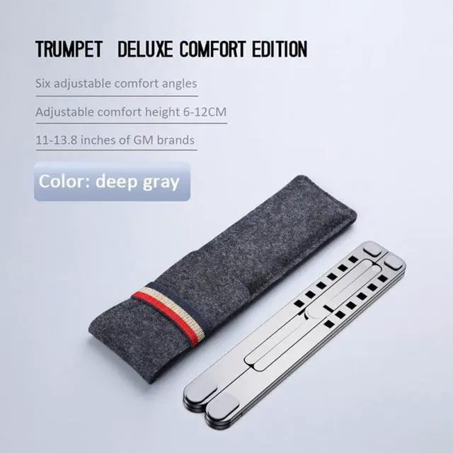 Main image of Portable Laptop Stand for Macbook Notebook Tablet Adjustable Aluminium Alloy Desktop Foldable Laptop Cooling Anti Slip Holder