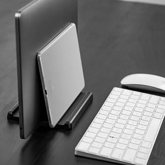 Alt view image 5 of 6 - Vertical Laptop Stand Desktop Computer Stand Adjustable Laptop Stand, Dual Vertical Laptop Stand For Macbook Air Pro Desktop