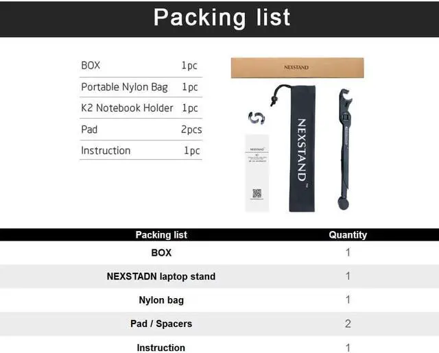 Alt view image 5 of 6 - NEXSTAND K2 laptop stand folding portable adjustable laptop lapdesk office lapdesk.ergonomic notebook stand r30