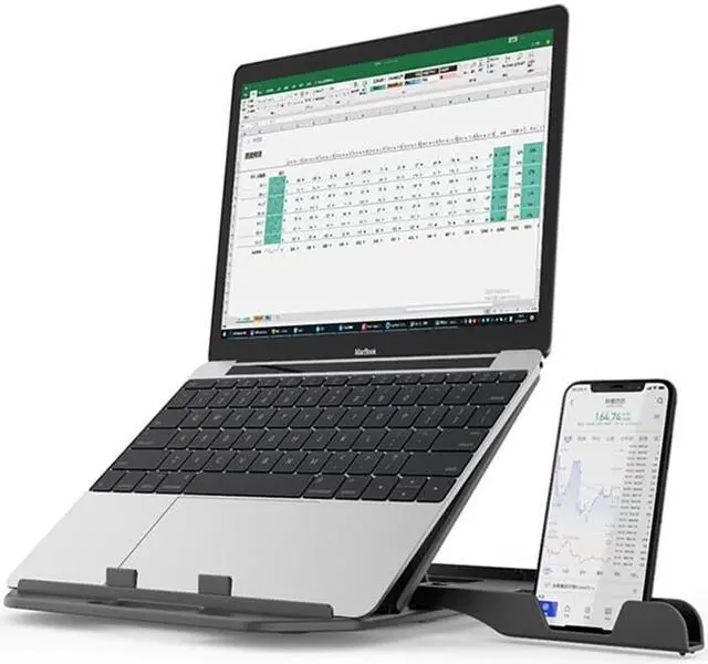 Alt view image 6 of 6 - Height Adjustment Laptop Stand For Macbook Pro Notebook Support 360 Degree Rotating Bottom Computer Stand Riser Cooling Pad