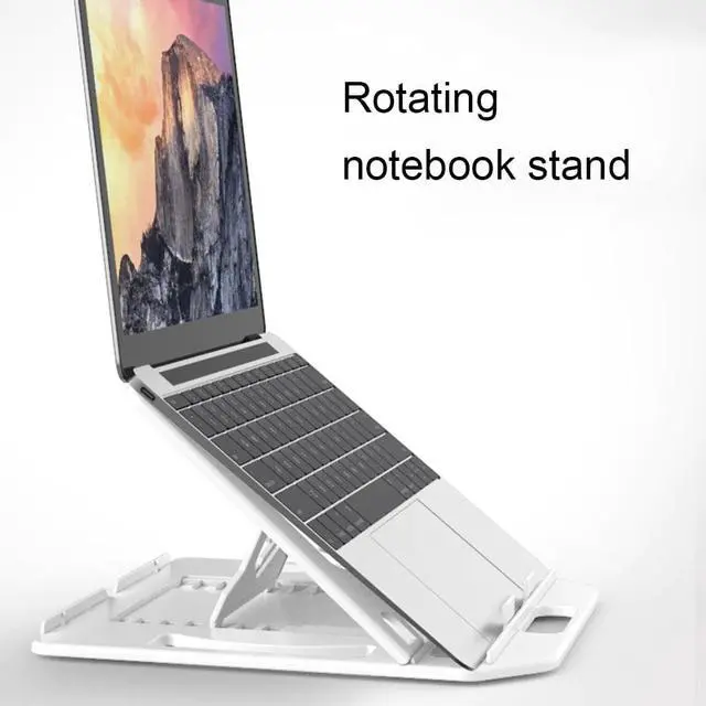 Alt view image 2 of 6 - Adjustment Folding Notebook Laptop Stand Holder Anti skid Cooling Bracket with Cell Phone Holder For 11-17inch Laptop Stand New