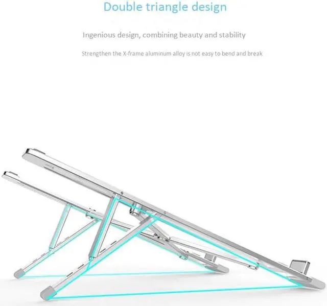 Alt view image 2 of 6 - Laptop Stand Portable Aluminum Laptop Mount Notebook Riser with 5 Levels Height Adjustment for Laptops Within 17 Inches