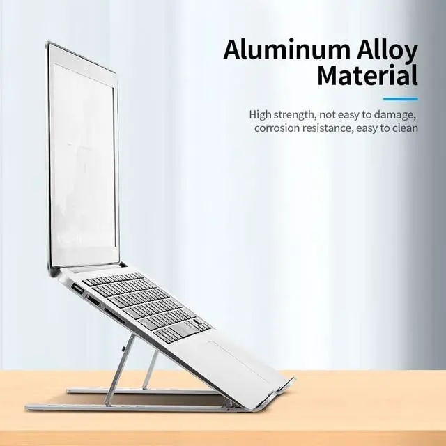 Alt view image 6 of 6 - 7 level Laptop Stand Adjustable notebook stand for MacBook Aluminum Alloy Portable Foldable Laptop Holder For Macbook Pro Air
