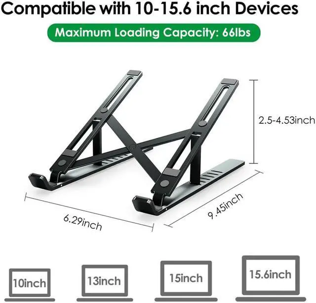 Alt view image 4 of 6 - LINGCHEN Laptop Stand for MacBook Pro Notebook Stand Foldable Aluminium Alloy Tablet Stand Bracket Laptop Holder for Notebook