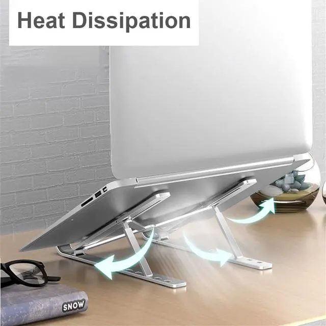Alt view image 3 of 6 - Aluminum Laptop Holder Computer Supoort Stand For Macbook Pro Base Portable Notebook Stand Adjustable Cooling Base Bracket