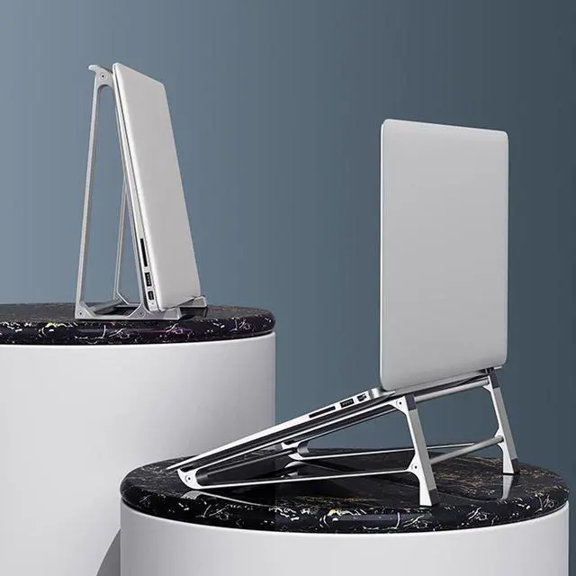 Alt view image 3 of 6 - 2 in 1 Desktop Laptop Stand Aluminum Vertical Laptop Stand Home Office Notebook Cooling Holder for MacBook Air Pro