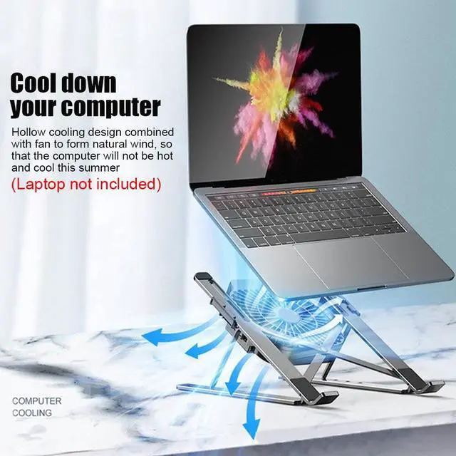 Alt view image 6 of 6 - Foldable Laptop tablet Stand Cooling Fan Heat Dissipation Desktop For MacBook Air Pro Notebook Holder For HP For DELL Cooler