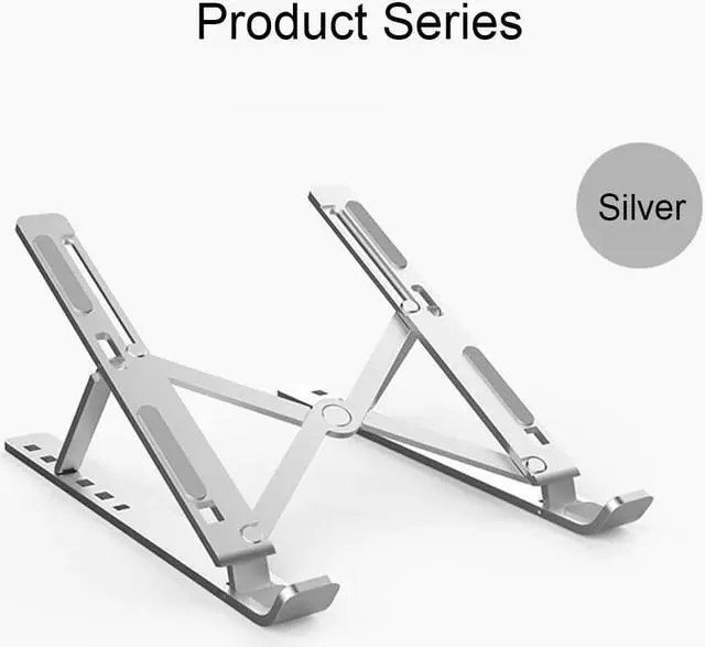 Alt view image 3 of 6 - Portable Folding Laptop Stand Aluminum Alloy Adjustable Notebook Holder Desktop Laptop Cooling Support for 15.6inch MacBook/iMac