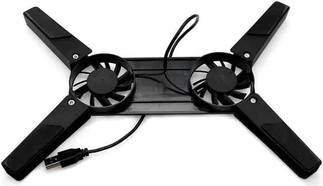 Alt view image 3 of 6 - 2 Fans Cooler Notebook Cooler Stand Fan laptop cooler Rotatable USB Fan cooling pad for Computer Laptop Dual Cooling Fan