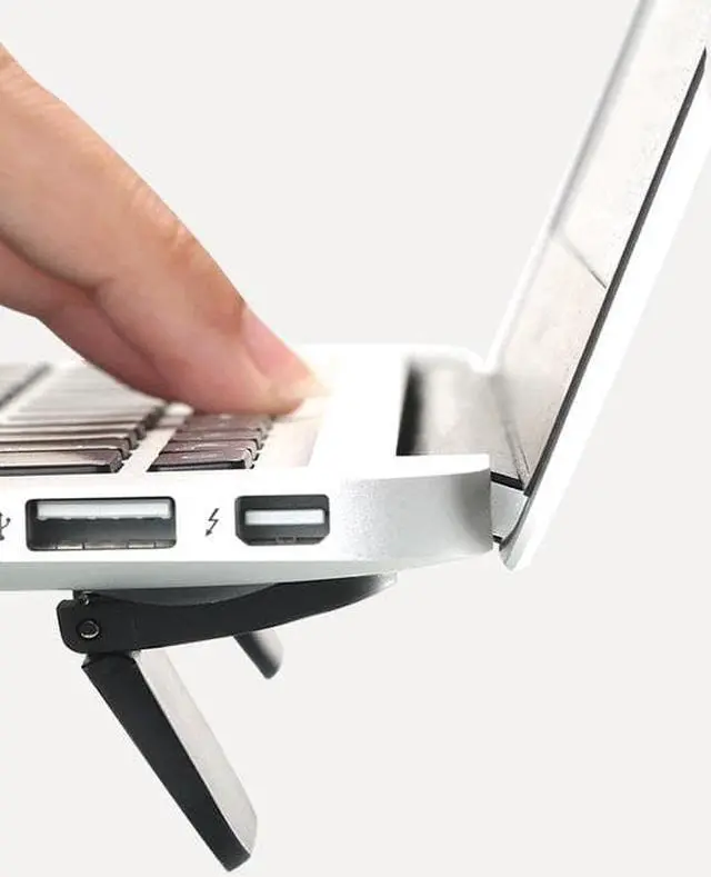 Alt view image 4 of 6 - Mini Portable Invisible Laptop Holder Adjustable Cooling Feet Stand Holder Foldable Laptop Heat Reduction Notebook Accessory