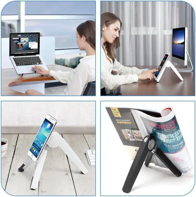 Alt view image 4 of 6 - 3 in 1 Phone Tablet Laptop Stand Adjustable Anti Slip Bracket Desk Holder For iPad Macbook For Samsung Xiaomi