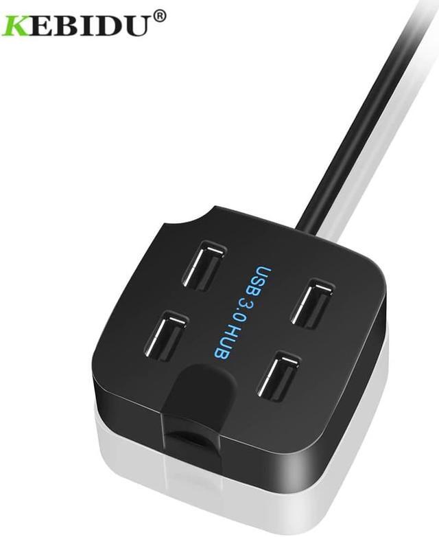 Alt view image 6 of 6 - KEBIDU Mini 4 ports USB3.0 HUB Splitter High Speed HUB USB2.0 for Desktop Laptop with Stand Holder for Phone Tablet PC Black