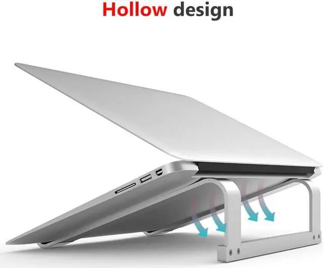Alt view image 3 of 5 - 11-17 inch Aluminum Alloy Laptop Stand Holder For Macbook Air Pro Computer Cooling Bracket Support Base Portable Notebook Stand