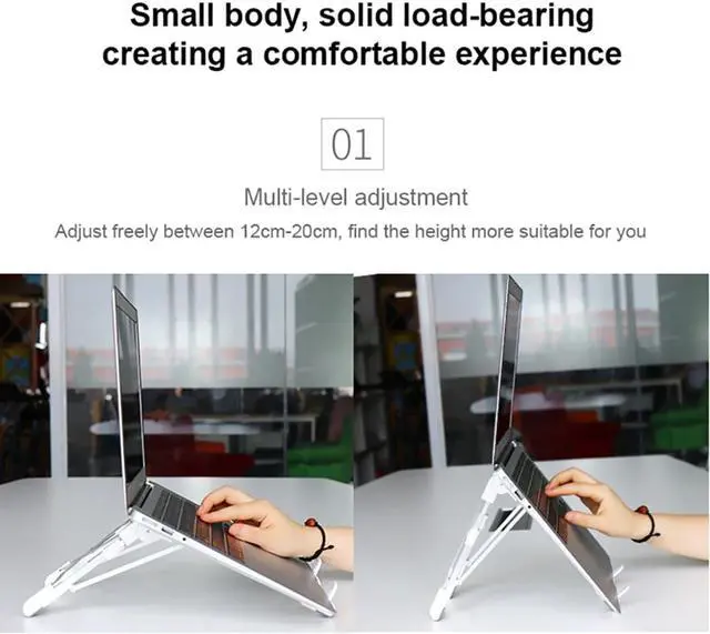 Alt view image 2 of 6 - Portable Laptop Stand Foldable Adjustable Support Notebook Base Stand For Macbook Pro Lapdesk Computer Cooling Pad Laptop Holder