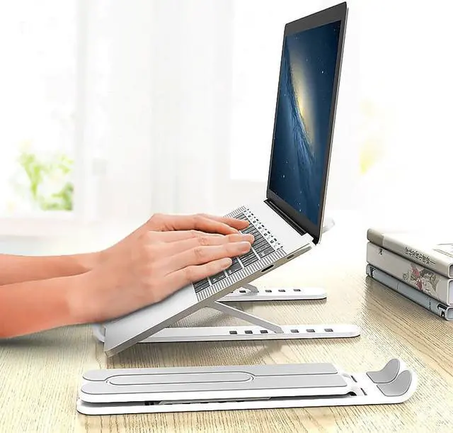 Alt view image 2 of 6 - Laptop Stand Holder Foldable Support Base Laptop Stand For Macbook Pro Air HP Lapdesk Computer Cooling Bracket Riser