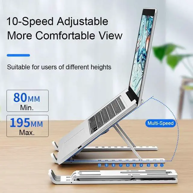 Alt view image 2 of 6 - Portable Laptop Stand Folding Support Base Notebook Stand For Macbook Pro Lapdesk Computer Laptop Holder Cooling Bracket Riser