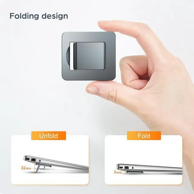 Alt view image 4 of 6 - Mini Portable Invisible Laptop Metal Holder Adjustable Cooling Stand Foldable Multifunctional Holder 1Pair for Laptop Notebook