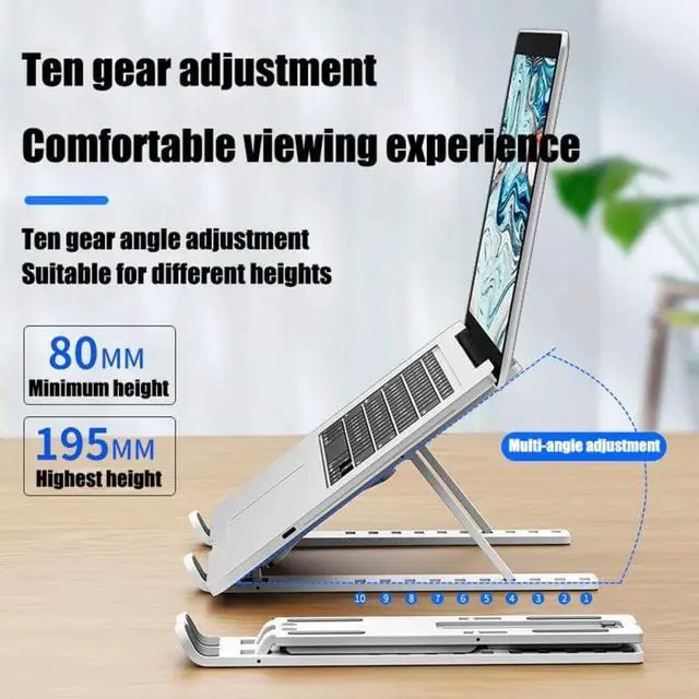 Alt view image 3 of 4 - Foldable Laptop Stand Adjustable Notebook Stand Plastic Portable Laptop Holder Tablet Stand Computer Support For MacBook iPad