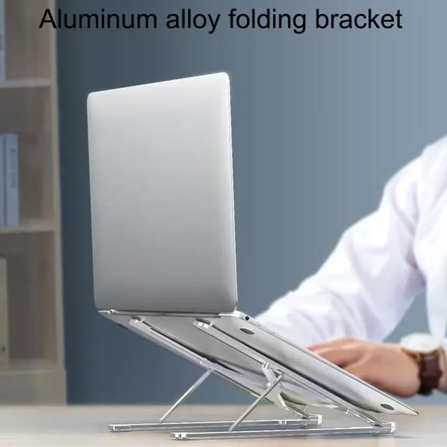 Alt view image 5 of 6 - Adjustable Foldable Aluminum Laptop Stand Desktop Notebook Holder Desk Laptop Stand Portable Cooling Holder for MacBook Pro