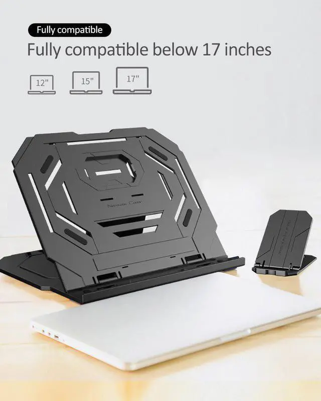Alt view image 3 of 6 - New Multi Angle Adjustment PC Bracket/Holder Rotating Laptop Stand Flexible with Turntable Attach Phone Bracket Hollow Desig