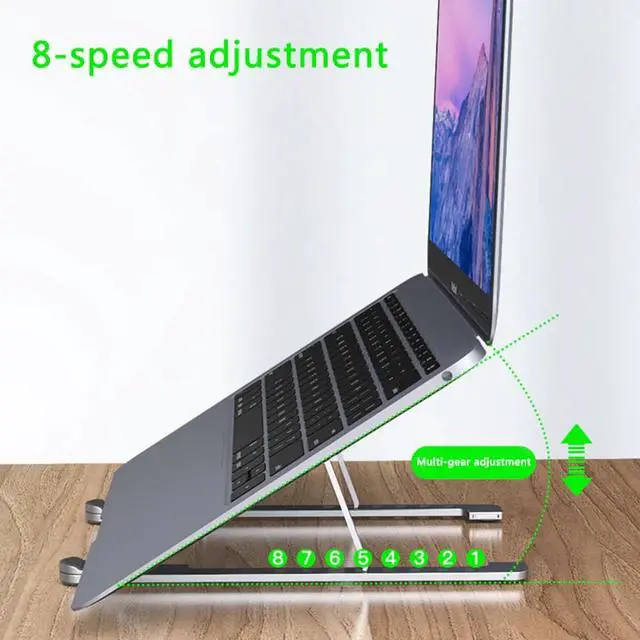 Alt view image 4 of 6 - Portable 14-17.3 inch Laptop Holder Foldable Notebook Stand Holder For Macbook Lapdesk Aluminum Computer Cooling