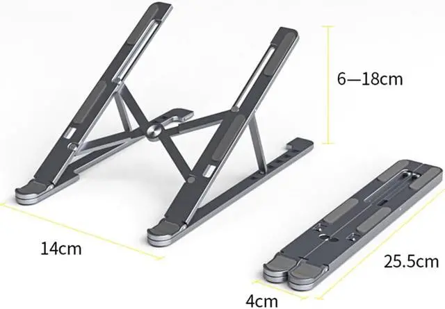 Alt view image 2 of 6 - Portable 14-17.3 inch Laptop Holder Foldable Notebook Stand Holder For Macbook Lapdesk Aluminum Computer Cooling