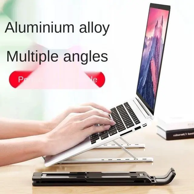 Alt view image 4 of 6 - Laptop Stand Foldable Support Base Notebook Stand Material Holder Lapdesk Computer Holder PC Stand Cooling Bracket Riser Fashion