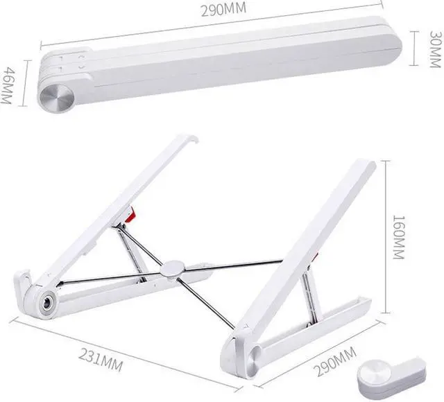 Alt view image 6 of 6 - Portable Base Notebook Stand Foldable Laptop Stand Adjustable Holder For Macbook Pro Tablet Support Computer Cooling Stand Riser