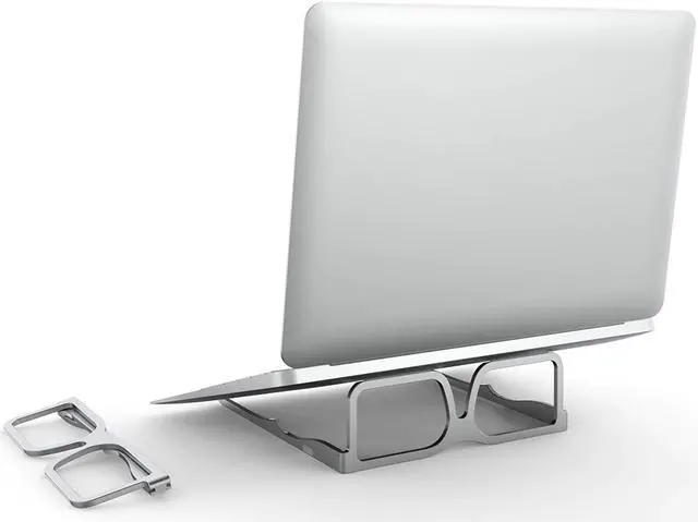 Alt view image 5 of 6 - Multifunctional Notebook Durable Adjustable Holder Desktop Easy Use Mount Foldable Cooling Support Aluminum Alloy Laptop Stand