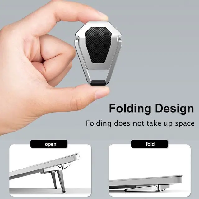 Alt view image 5 of 6 - Portable Laptop Stand Aluminum Cooling Pad For MacBook Pro Mini Foldable Laptop Holder Support Notebook Stand Riser Accessories