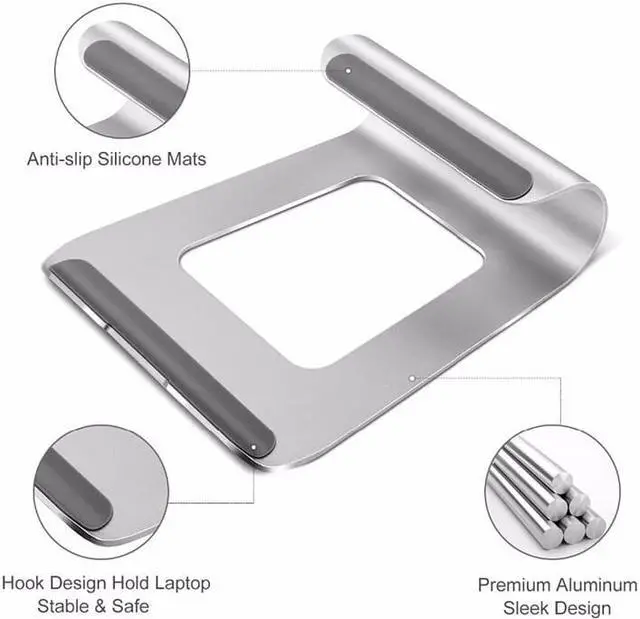 Alt view image 2 of 6 - Aluminum Laptop Stand For Macbook Air Pro Retina 11 12 13 15 Inch Notebook Laptop Cooling Mount Holder For HP Surface Xiaomi