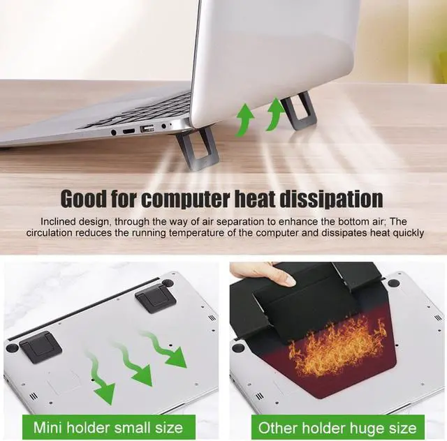 Alt view image 4 of 6 - Mini Portable Invisible Laptop Holder Adjustable Cooling Stand Foldable Multifunctional Holder 1Pair for Laptop Notebook
